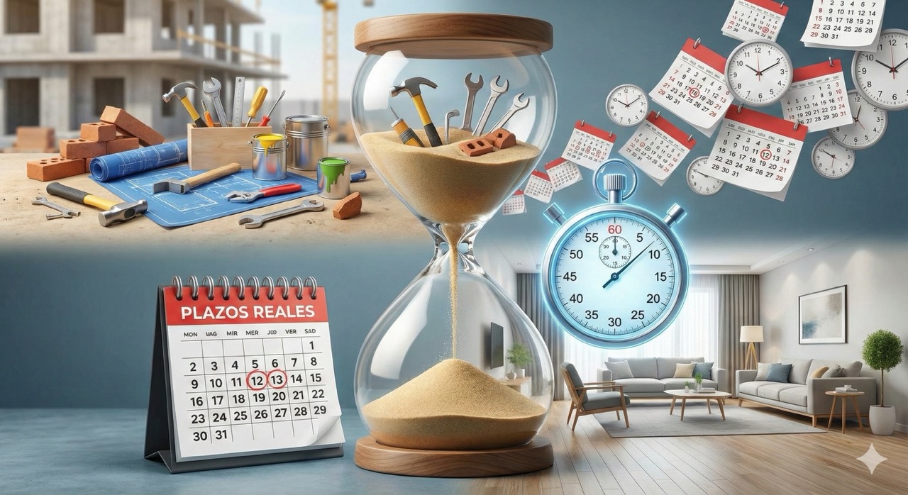 Plazos reales para una reforma integral según vivienda, fases de obra, logística y suministros, con claves para cumplir el calendario.
